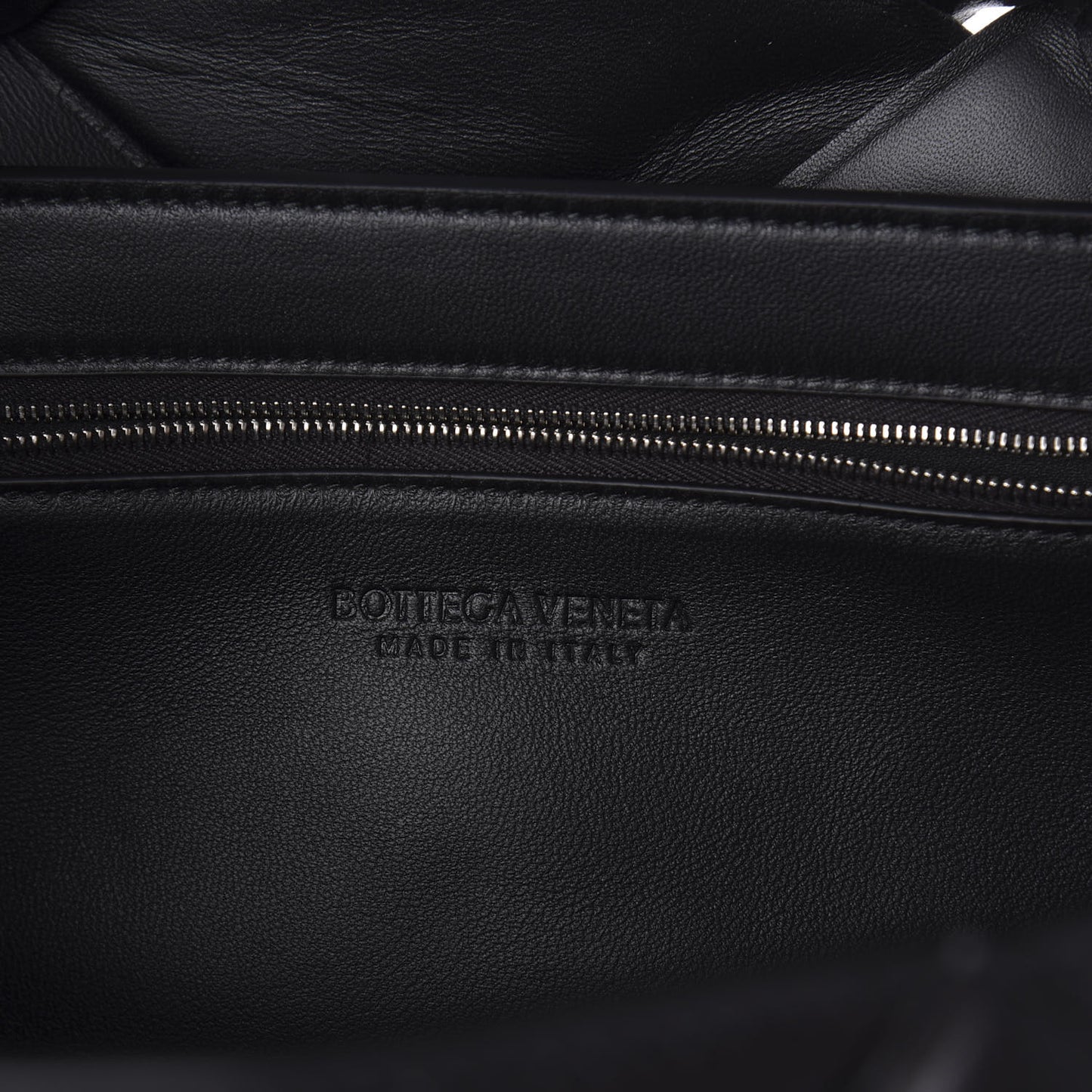 Nappa Intreccio Padded Top Handle Shoulder Bag Black