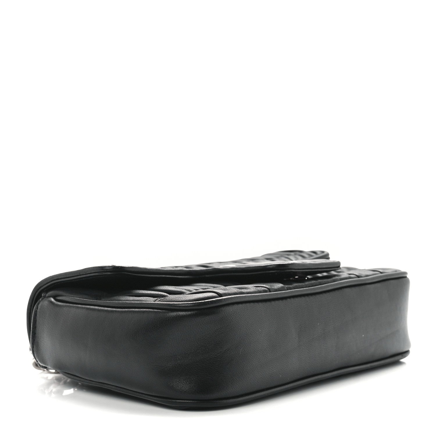 Prada Nappa Gaufre Small Chain Flap Shoulder Bag Black 4 of 13