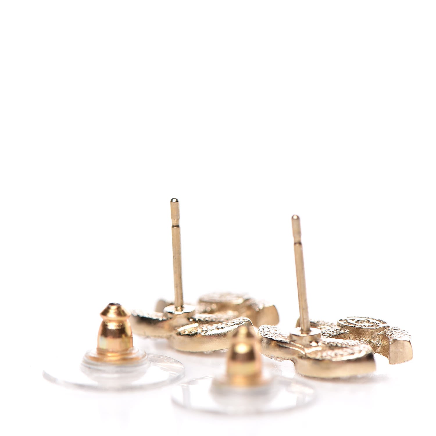 Chanel Crystal CC Earrings Gold 3 of 4