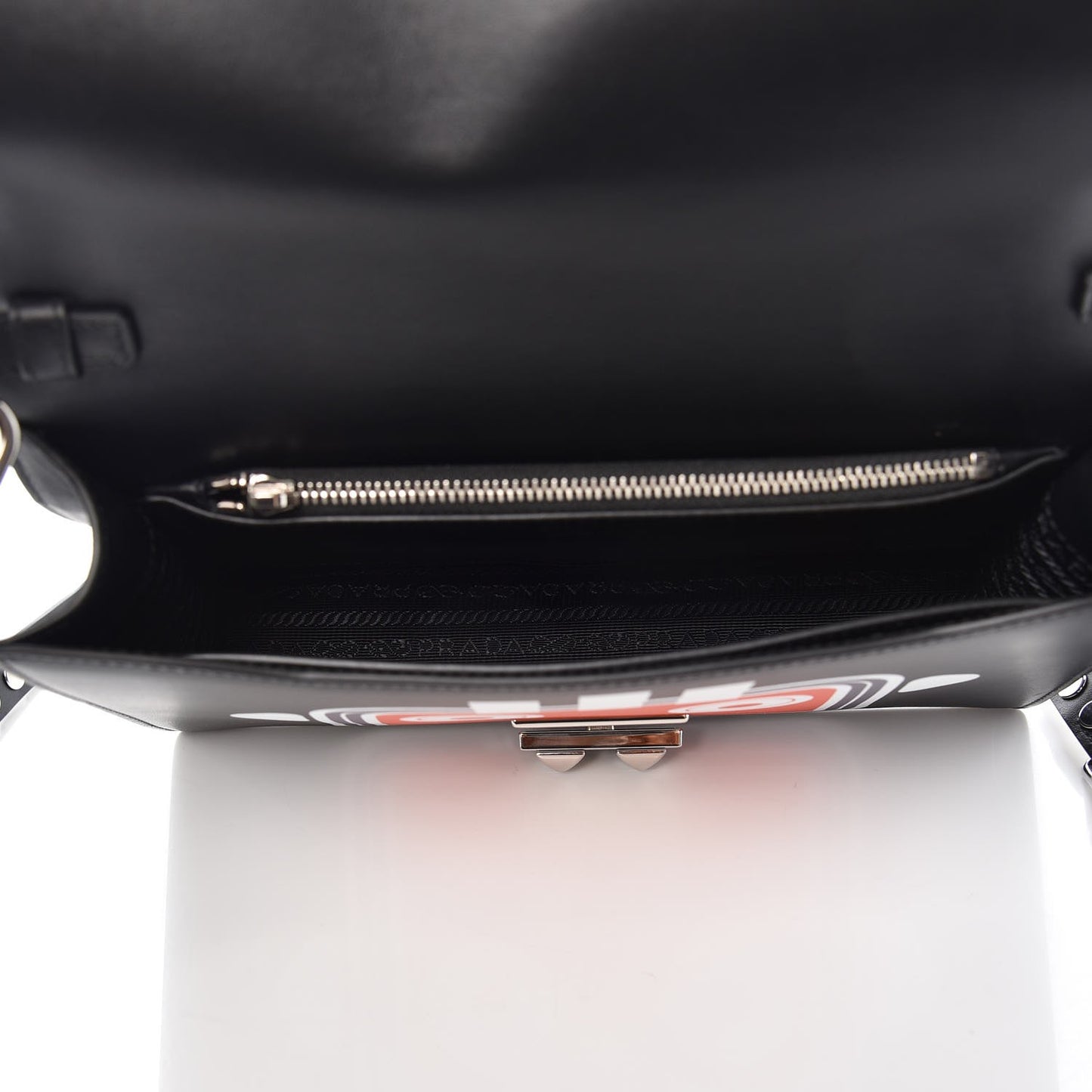 City Calfskin Saffiano Robot Large Elektra Shoulder Bag Black Papaya