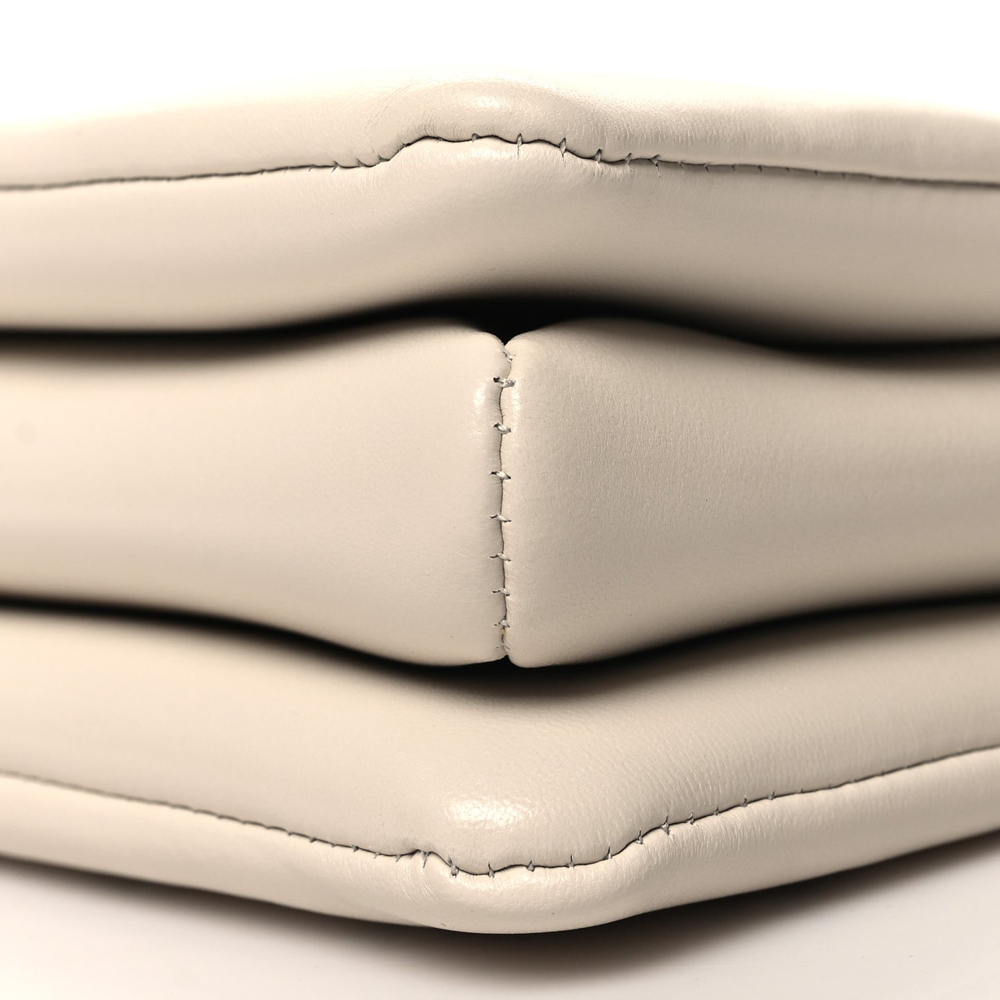 Lambskin Embossed Monogram Coussin PM Cream Grey