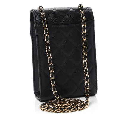 Chanel Caviar Quilted Classic Phone Holder Black 3 of 12