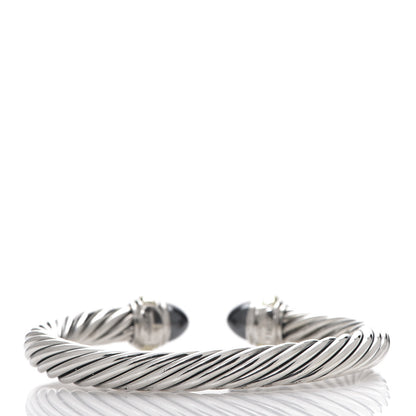 David Yurman Sterling Silver 14K Yellow Gold Hematite 7mm Cable Classics Bracelet 2 of 4