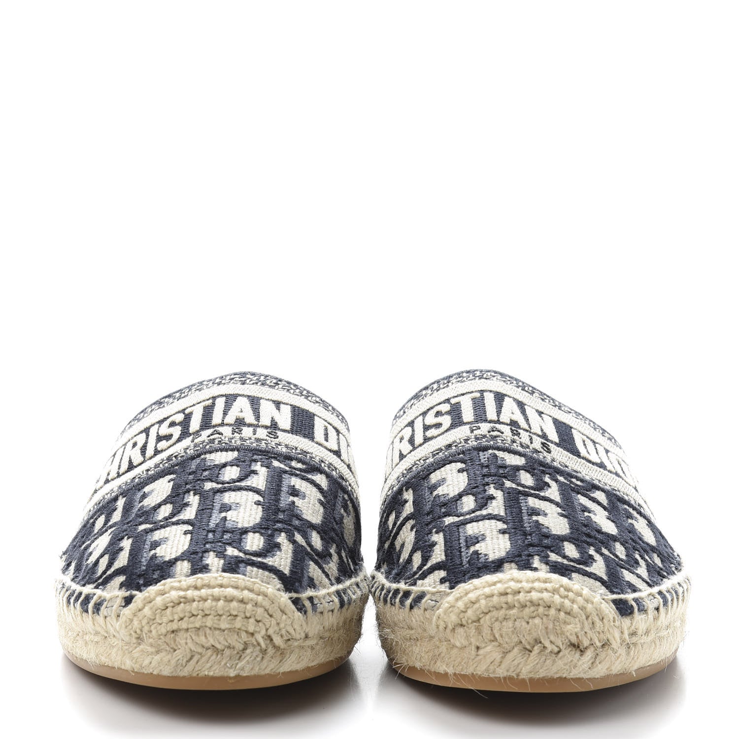 Christian Dior Oblique Embroidered Granville Espadrille 15mm Slippers 39.5 Deep Blue 2 of 9