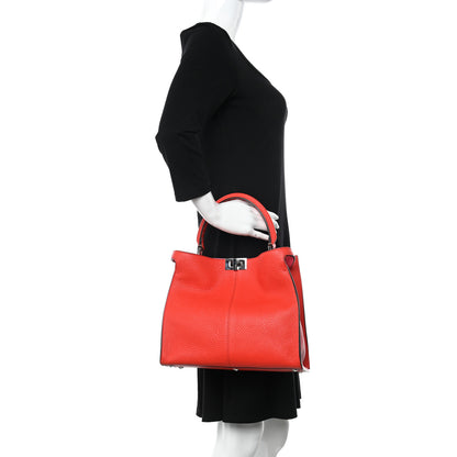Fendi Cuoio Romano Selleria Medium Peekaboo X-Lite Fiamma Rosso 2 of 12