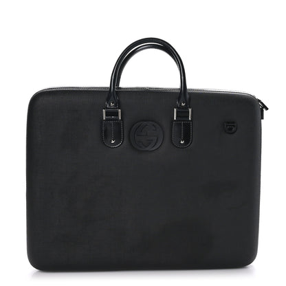 Gucci Coated Canvas Interlocking G Large Garment Hard Case Travel Bag Black 2 of 28