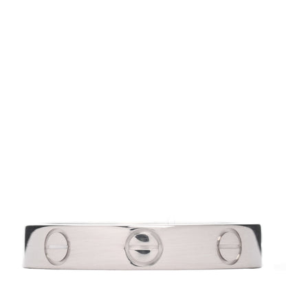 Cartier 18K White Gold 3.5mm LOVE Wedding Band Ring 53 6.25 1 of 5