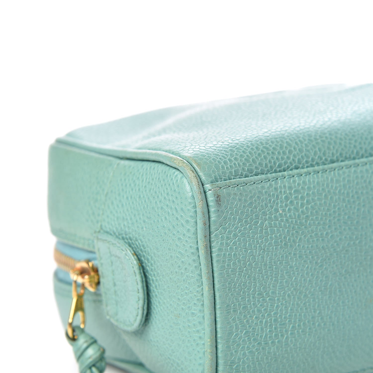 Chanel Caviar CC Large Cosmetic Case Green 11 of 16