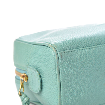 Chanel Caviar CC Large Cosmetic Case Green 11 of 16