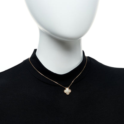 Van Cleef & Arpels 18K Rose Gold Gray Mother of Pearl Vintage Alhambra Pendant Necklace 2 of 5