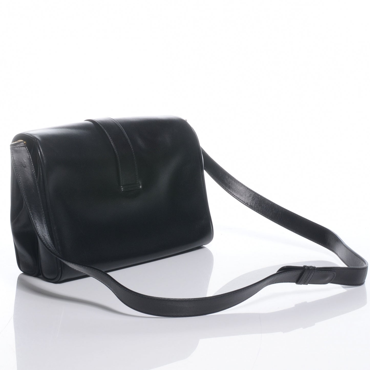 Leather GG Shoulder Bag Black