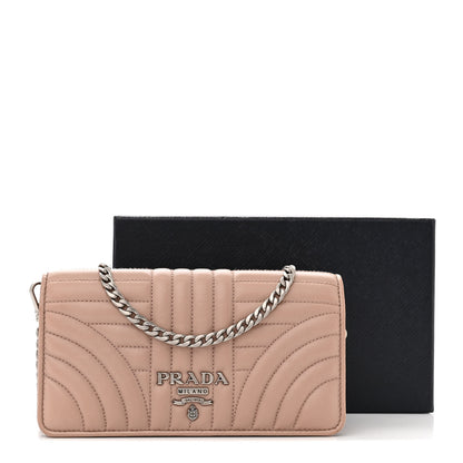 Prada Soft Calfskin Impunture Diagramme Chain Wallet Cipria 13 of 13