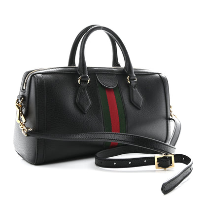 Gucci Textured Dollar Calfskin Web Medium Ophidia Boston Black 2 of 10