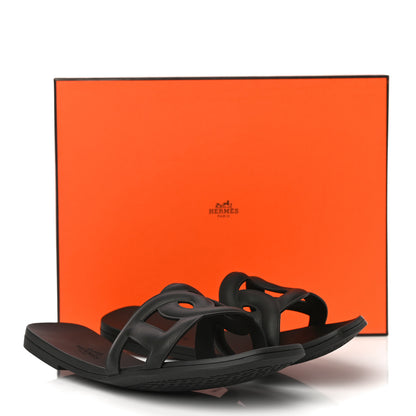 Hermes Rubber Aloha Sandals 39 Black 9 of 9