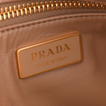 Prada Soft Calfskin Large Aimée Shoulder Bag Travertine 6 of 11