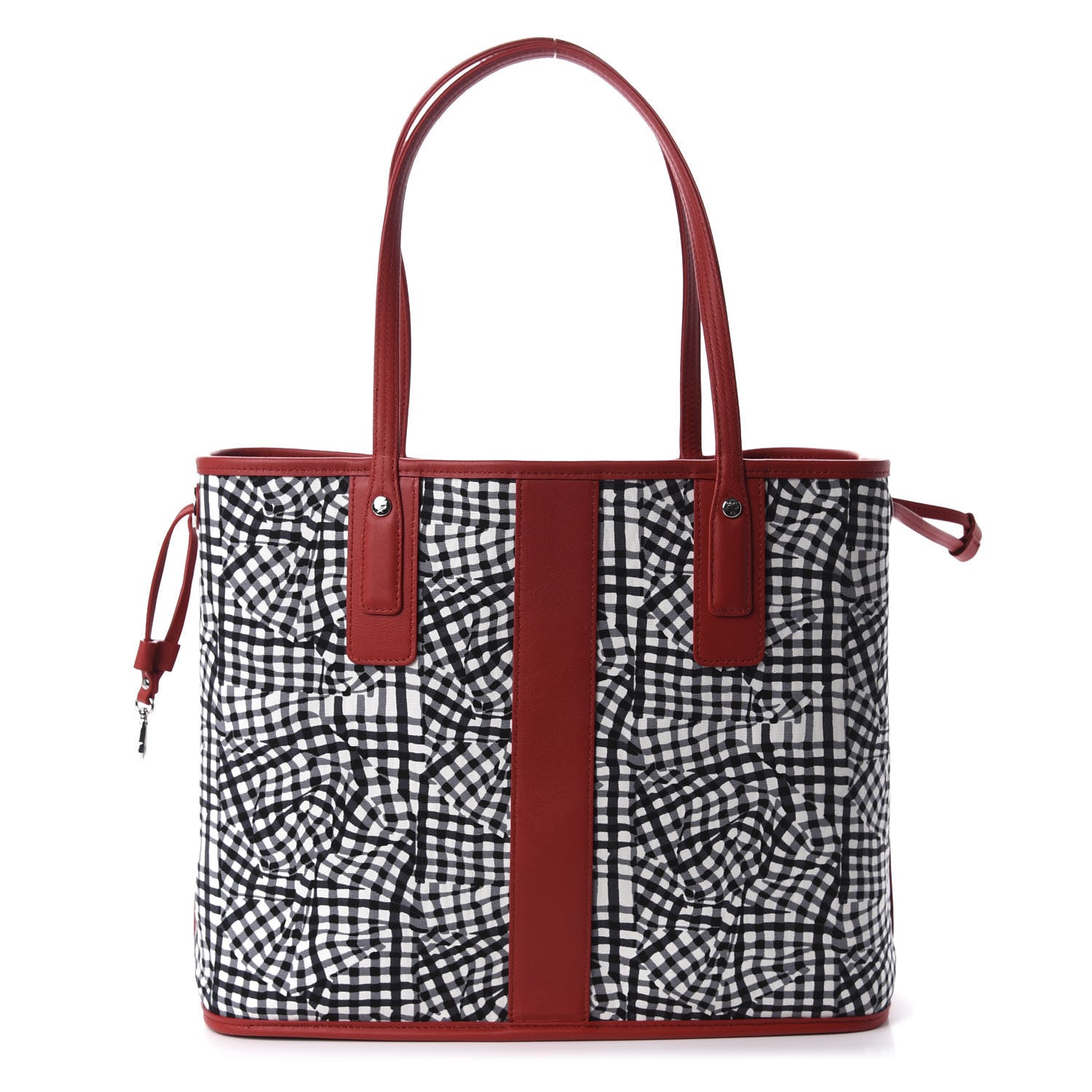 MCM Visetos Medium Liz Reversible Shopper Tote Black Red 9 of 15