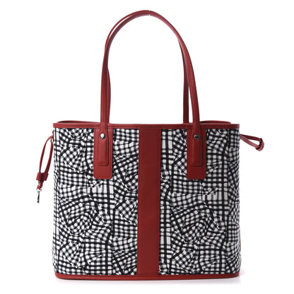 MCM Visetos Medium Liz Reversible Shopper Tote Black Red 9 of 15
