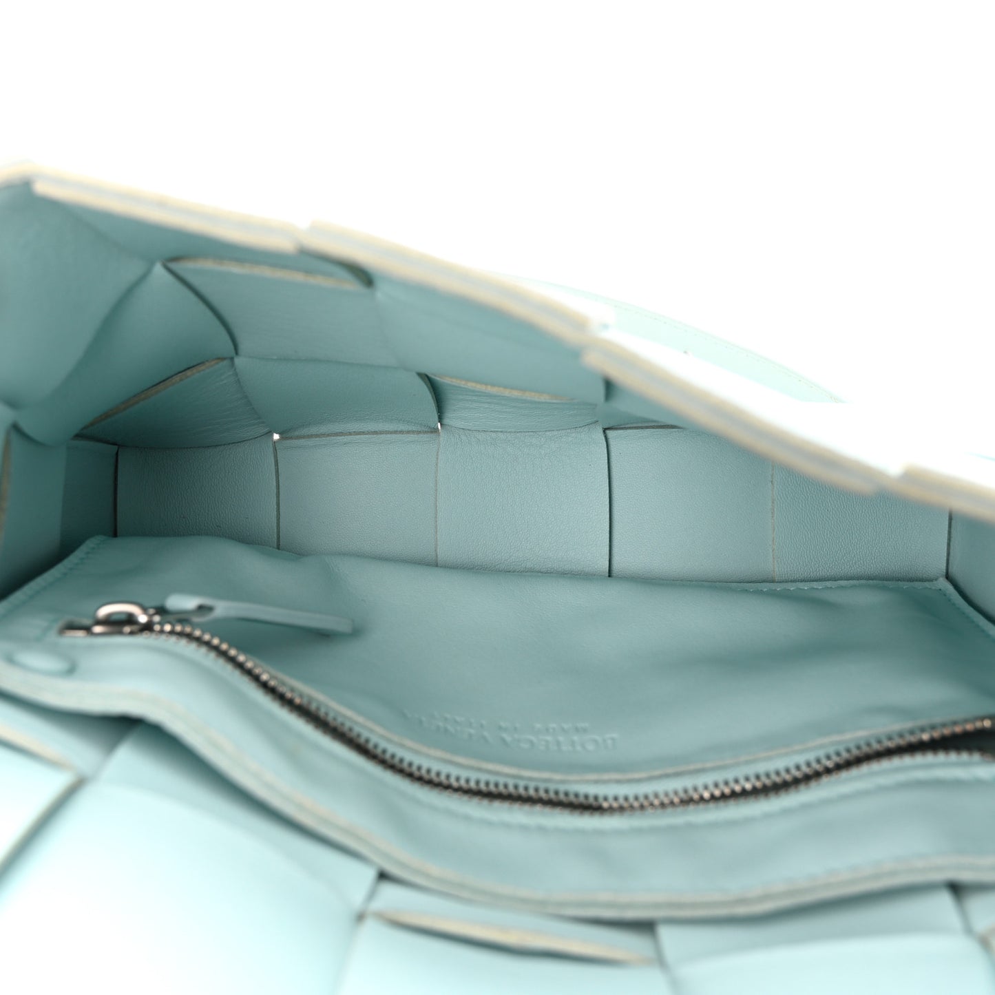 Nappa Maxi Intreccio Cassette Bag Teal Washed