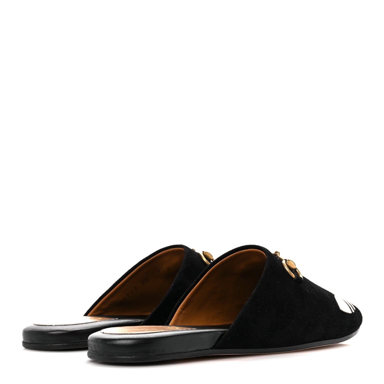 Gucci X ADIDAS Kid Scamosciato Quentin Trefoil Embroidered Womens Horsebit Slippers 36 Black Off White 5 of 10