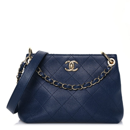 Chanel Caviar Quilted Small City Walk Hobo Navy Blue 1 of 10