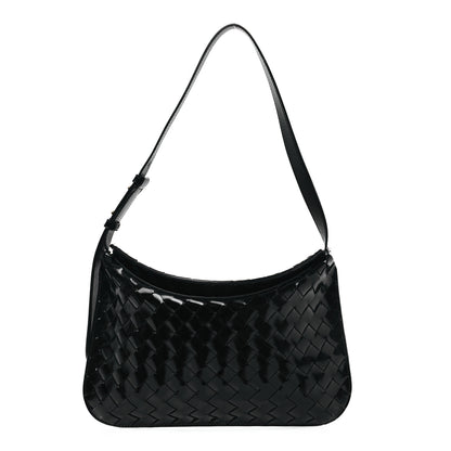 Bottega Veneta Patent Intrecciato Shoulder Bag Black 1 of 11