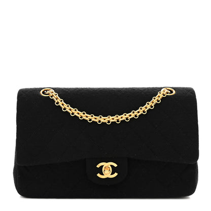 Chanel Jersey Quilted Small Double Flap Black 1 of 10