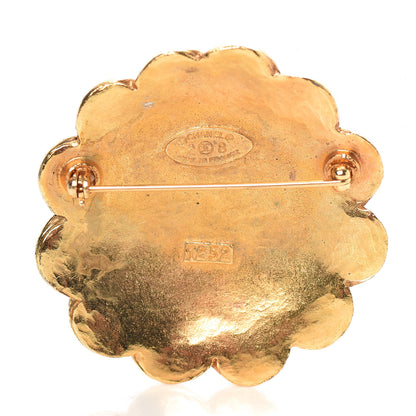 Chanel Metal CC Medallion Brooch Gold 3 of 4