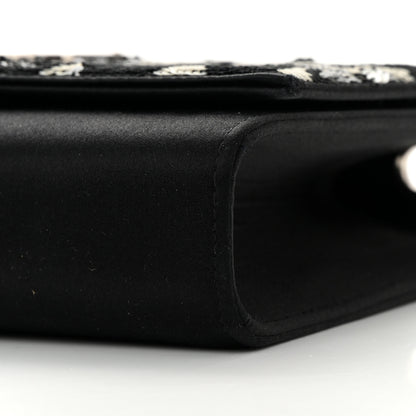 Saint Laurent Satin Sequin Zebra Small Monogram Kate Tassel Satchel Black White 8 of 9