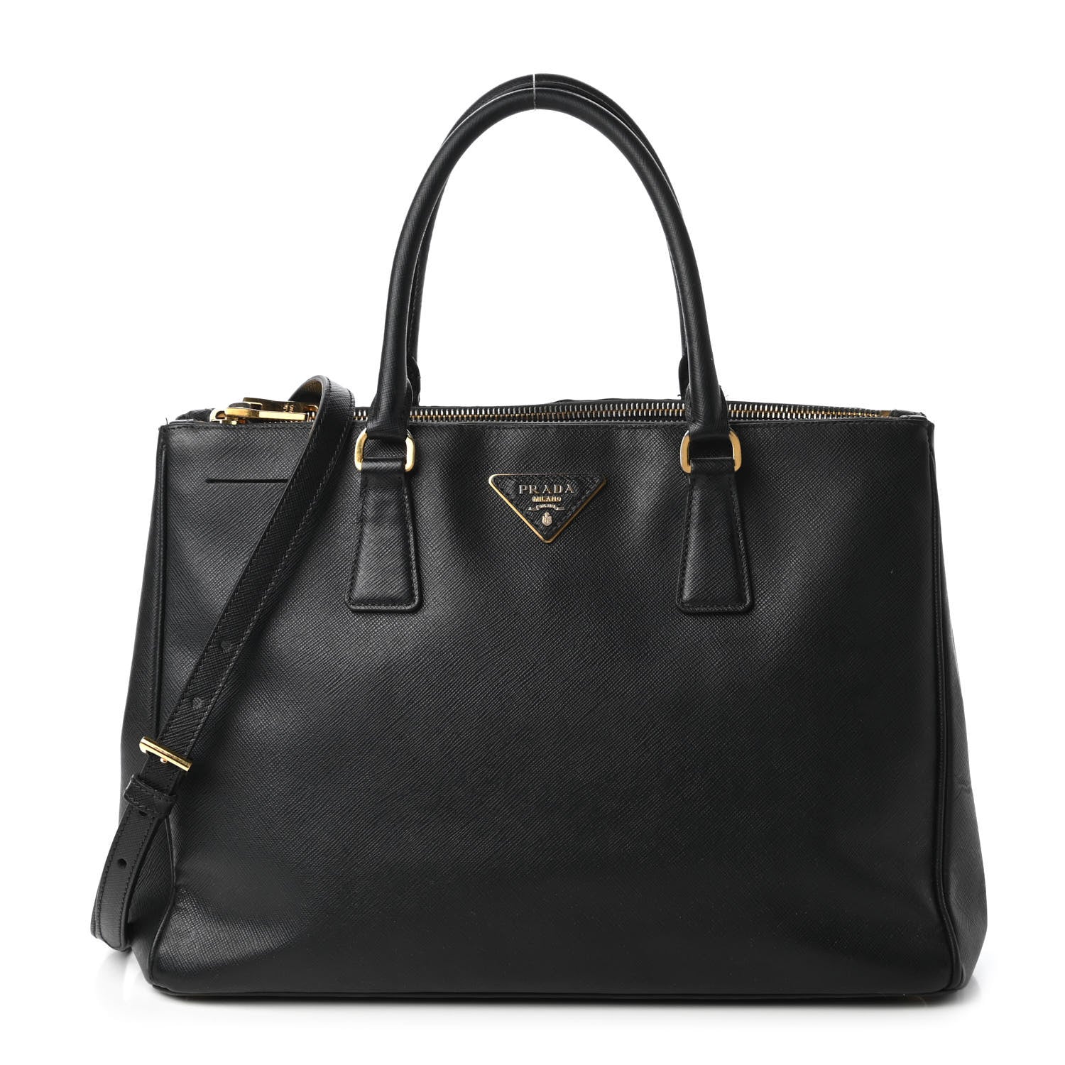 Prada Saffiano Medium Galleria Double Zip Tote Black 1 of 15