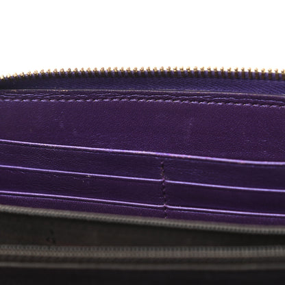 Fendi Metallic Textured Calfskin Zip Around Wallet Purple 10 of 12