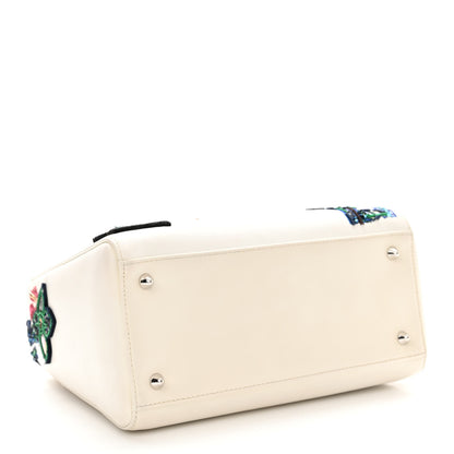 Christian Dior Smooth Calfskin Embroidered Beaded Floral Medium Lady Dior White Multicolor 4 of 12