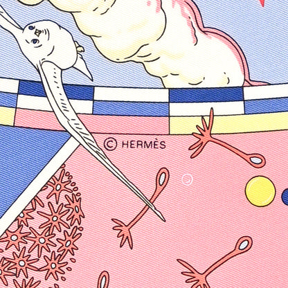 Hermes Silk Flagship Scarf 90 Rose Bonbon Bleu Multicolor 4 of 5
