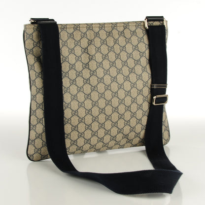 Gucci GG Plus Monogram Large Flat Messenger Bag Beige Blue 3 of 7