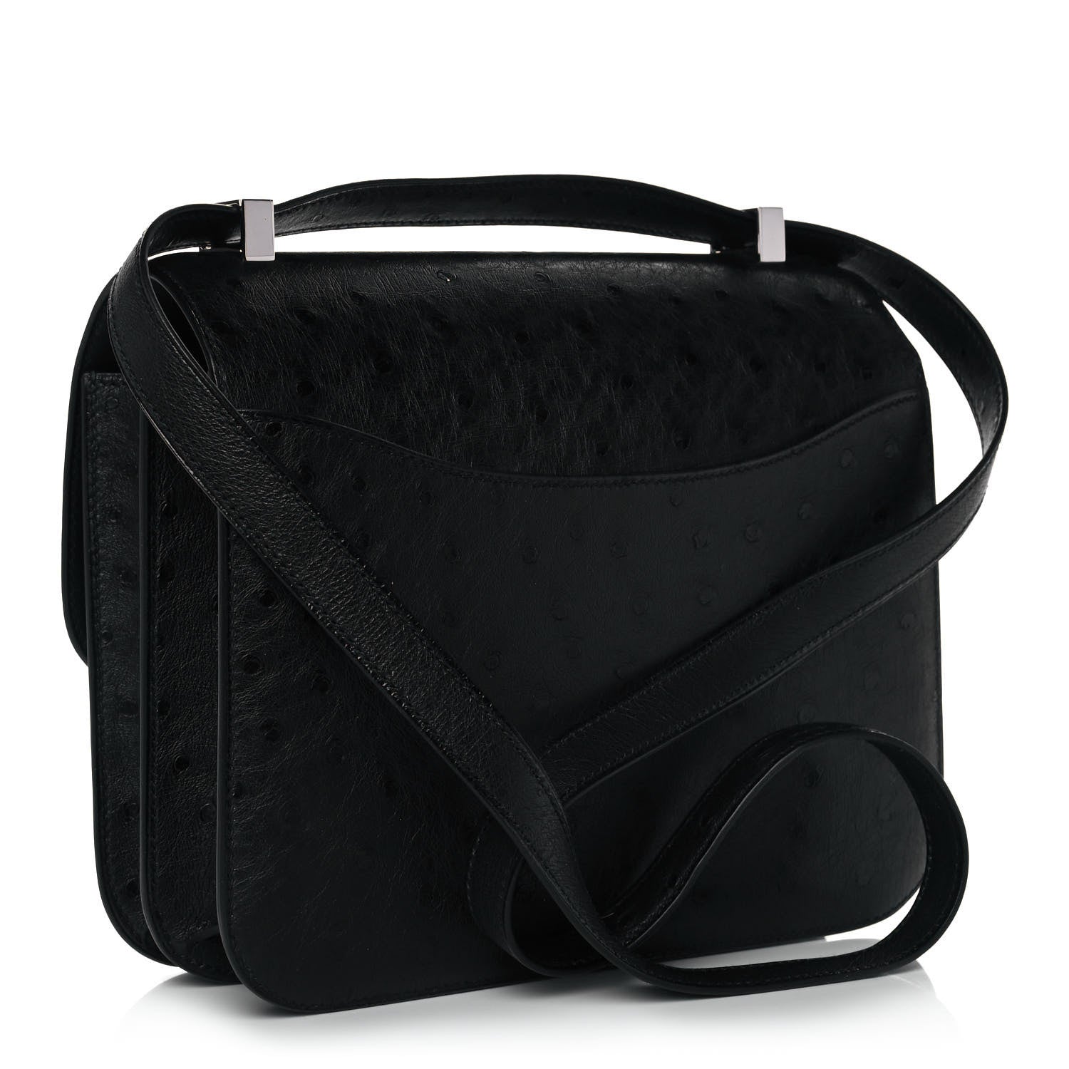 Hermes Ostrich Constance 24 Black 2 of 10