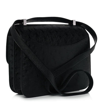 Hermes Ostrich Constance 24 Black 2 of 10