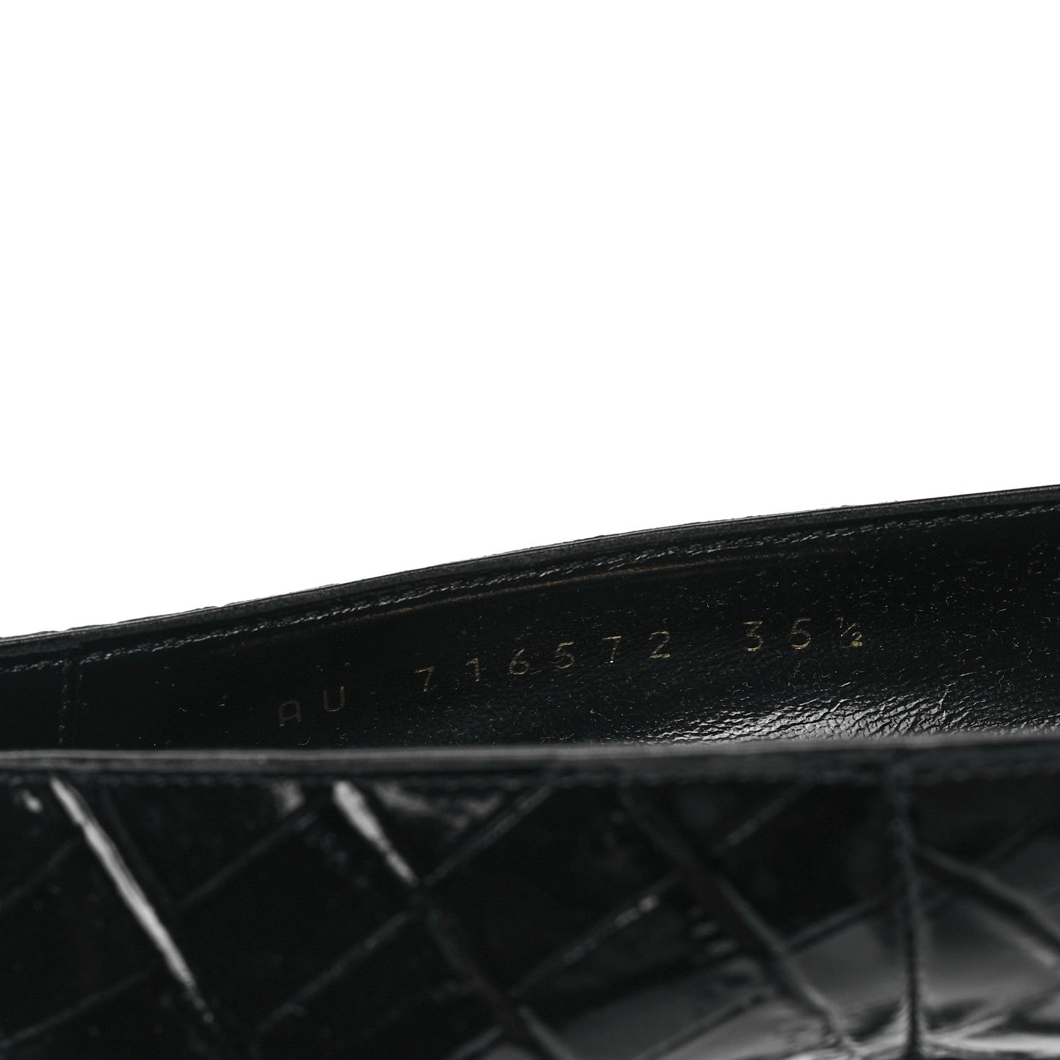 Saint Laurent Calfskin Crocodile Embossed Silvana 110mm Pumps 35.5 Black 8 of 8