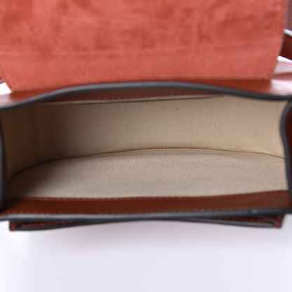 Chloe Calfskin Crocodile Embossed Small Tess Bag Pink Red 5 of 9