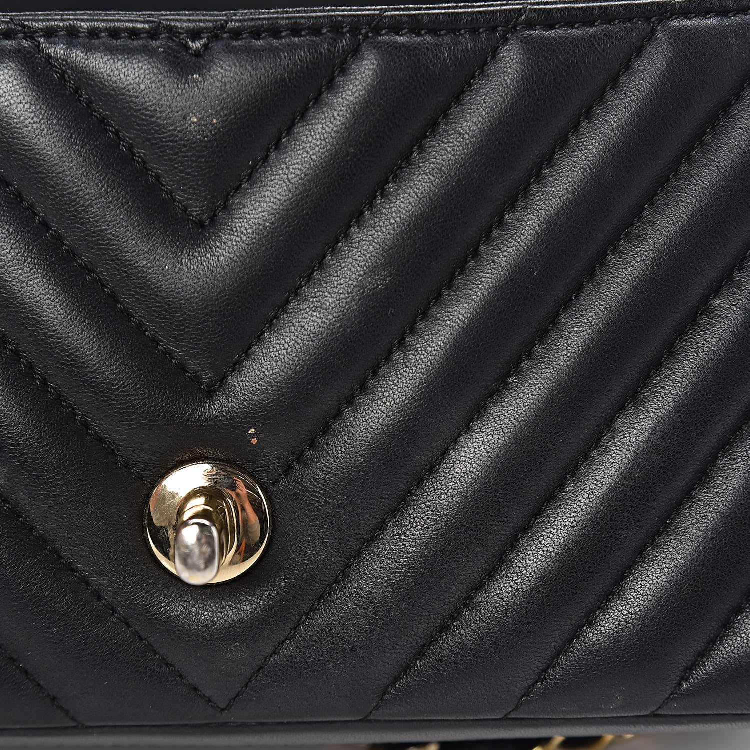 Chanel Lambskin Chevron Quilted Mini Rectangular Flap Black 12 of 15