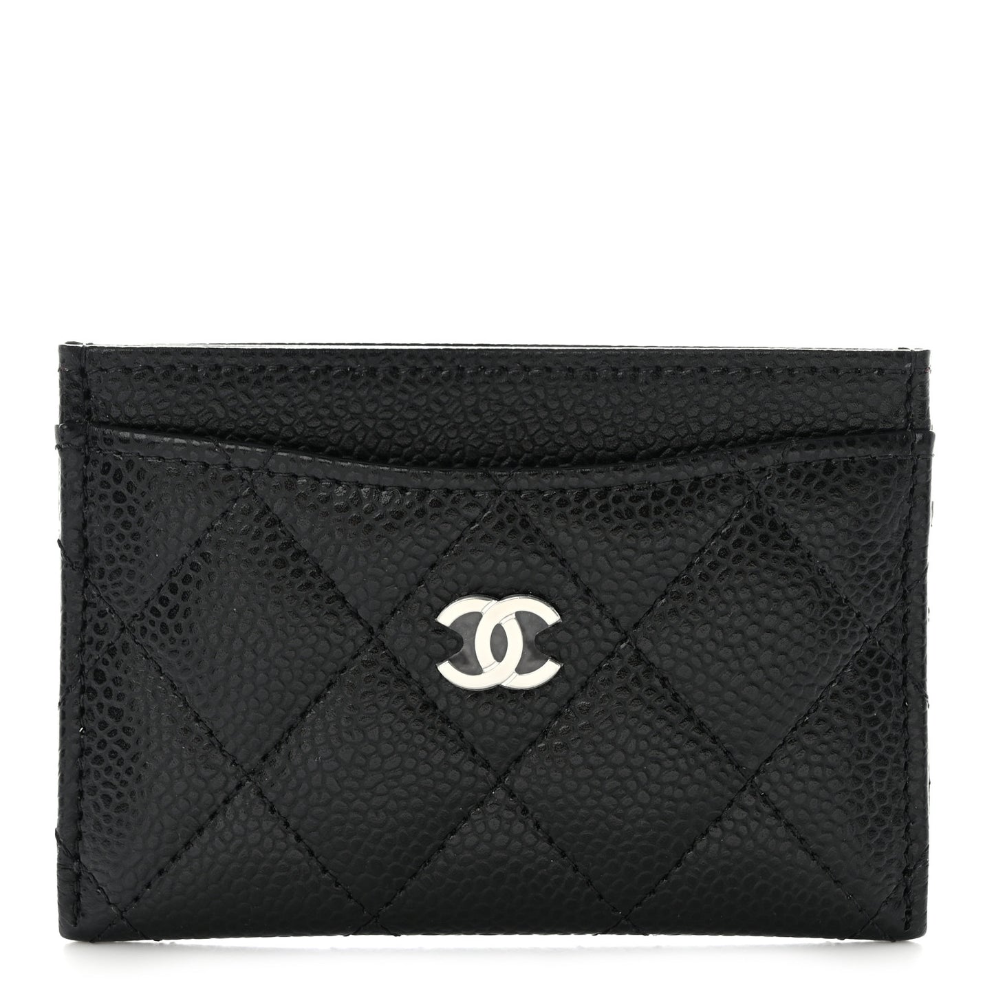 Caviar Quilted Card Holder Black