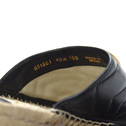 Gucci Nappa Matelasse GG Marmont Espadrille Slippers 40.5 Black 6 of 10