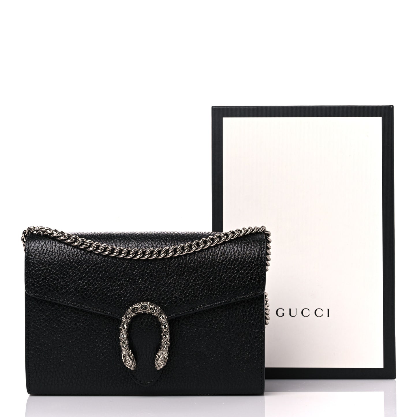Calfskin Mini Dionysus Chain Wallet Black