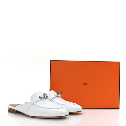 Hermes Calfskin Oz Mules 39 White 9 of 9