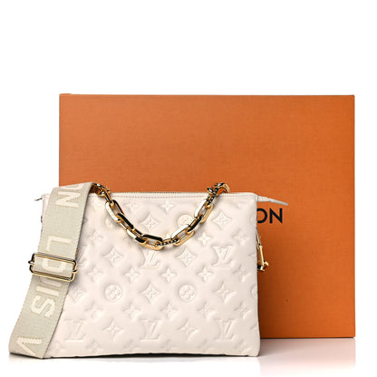 Louis Vuitton Lambskin Embossed Monogram Coussin PM Cream 9 of 9