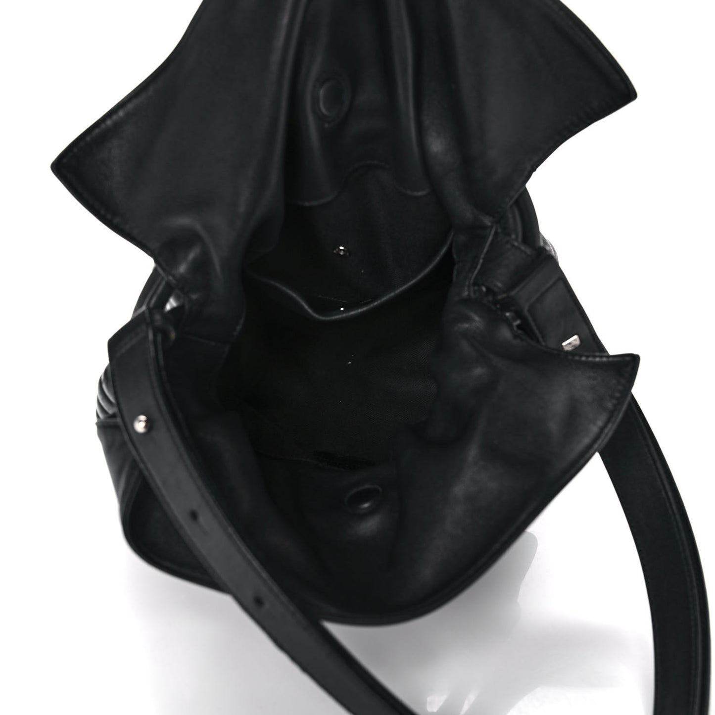 Calfskin Small Flamenco Knot Bag Black