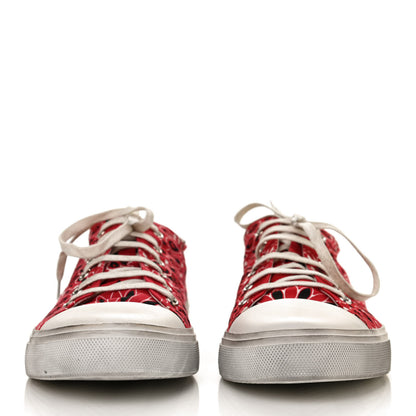 Saint Laurent Canvas Bandana Print Bedford Low Top Sneakers 41 Red 2 of 10