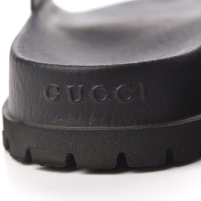 Gucci Rubber Web Mens Lug Sole Slide Sandals 5 Black Green Red 6 of 7