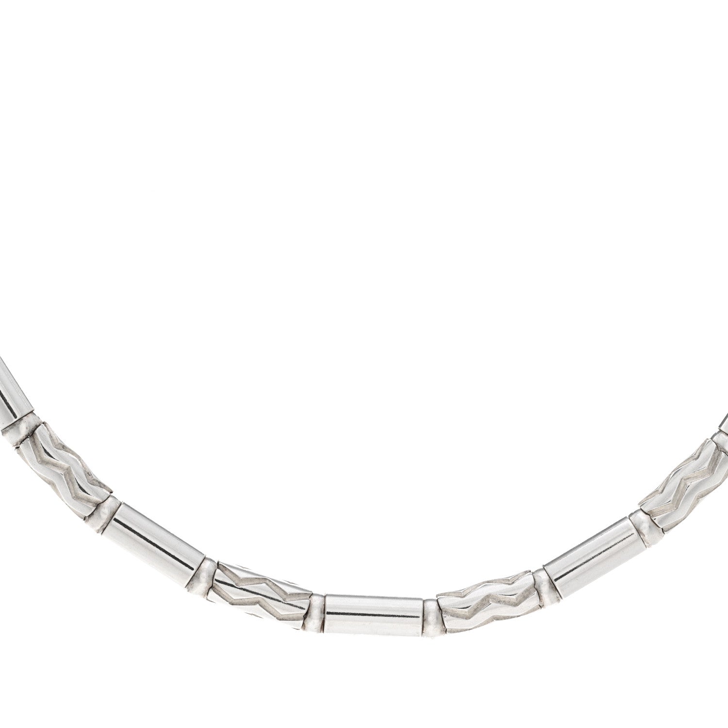 Tiffany Sterling Silver Aztec Zig Zag Necklace 3 of 4