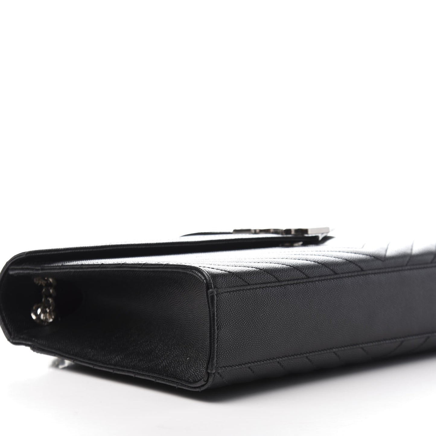 Grain De Poudre Matelasse Chevron Large Monogram Satchel Black