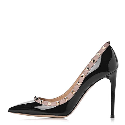 Valentino Garavani Patent Rockstud 100mm Pumps 40 Black Poudre 1 of 10