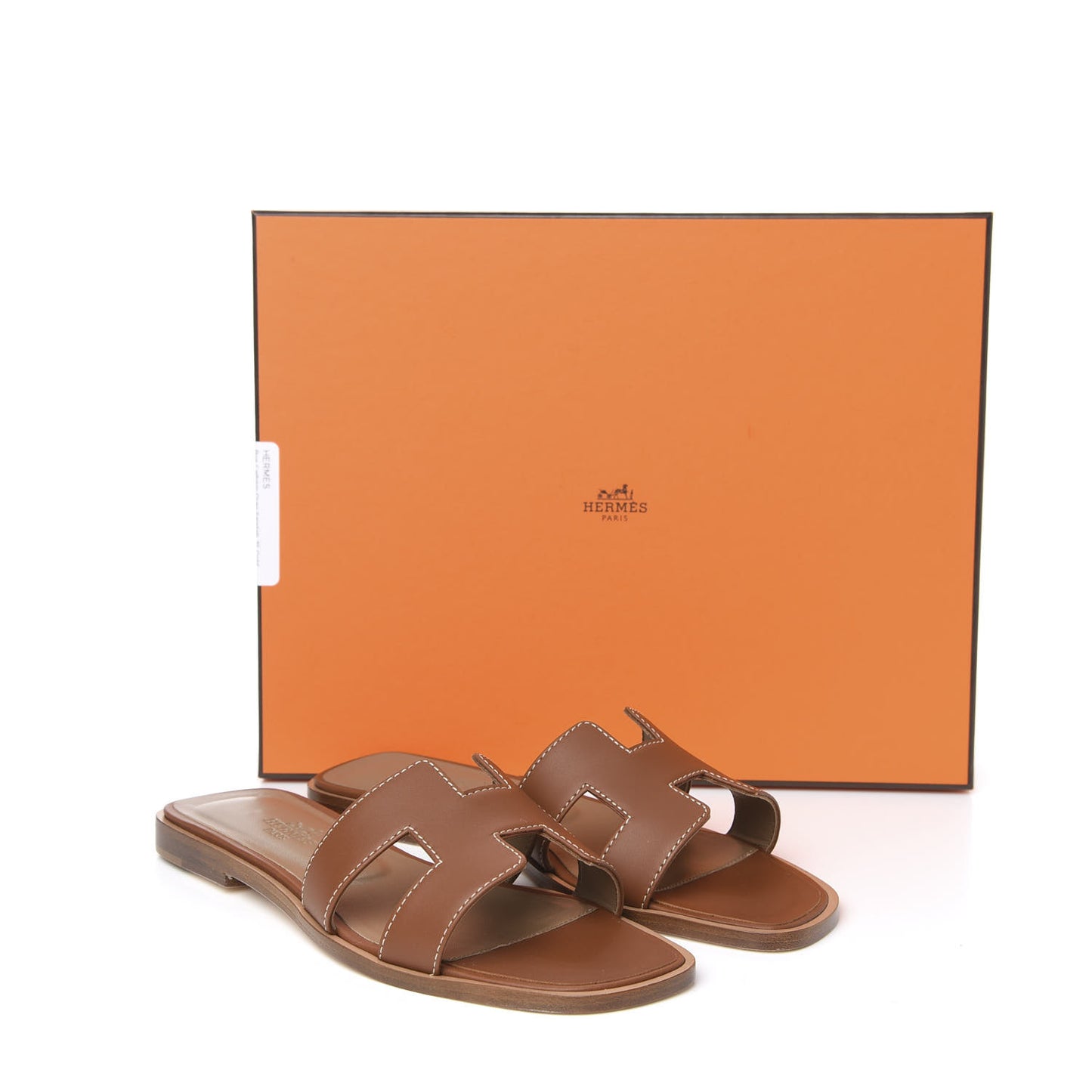 Box Calfskin Oran Sandals 35 Gold